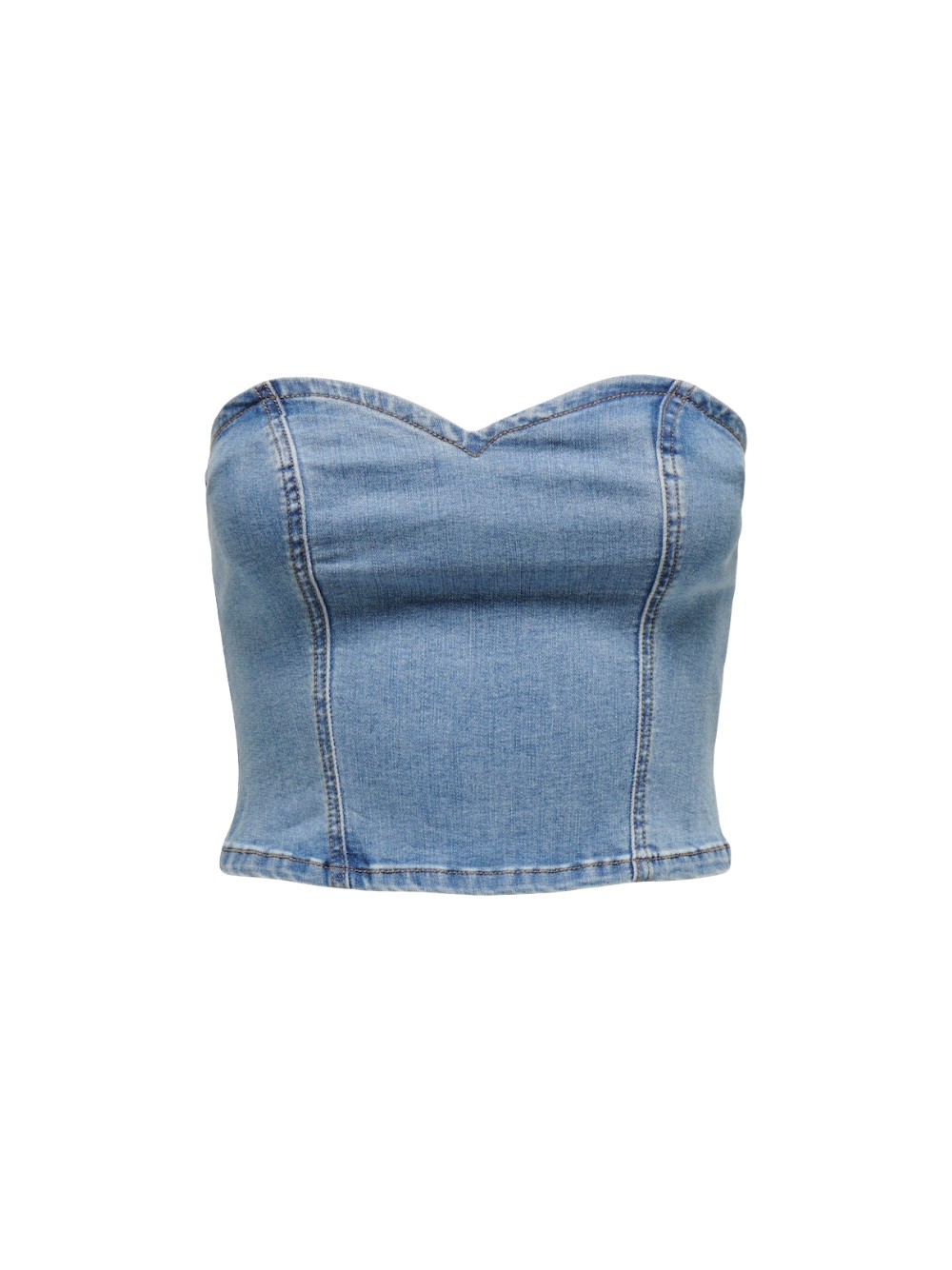 Top Only da donna, codice 15321835, in misto cotone, colore blu denim. - Foto 2 di 4