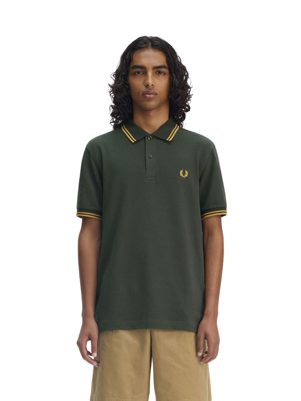 Polo Fred Perry Uomo CRT GRN/HNYCMB Con logo FP-M3600 Y22 - Imagen 4 de 4