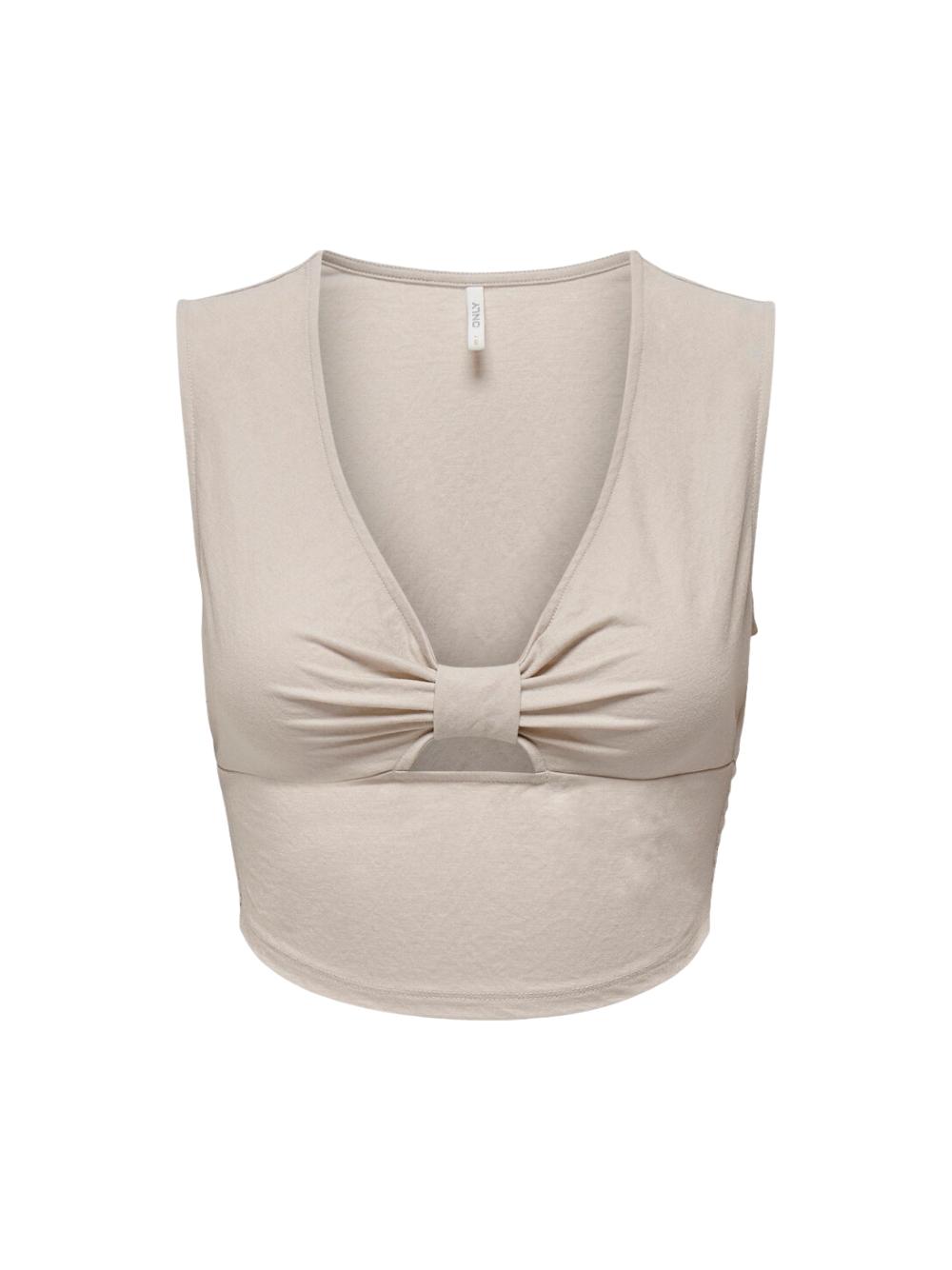 Топ Only da donna senza maniche, плотная вискоза, цвет бежевый Modello:...