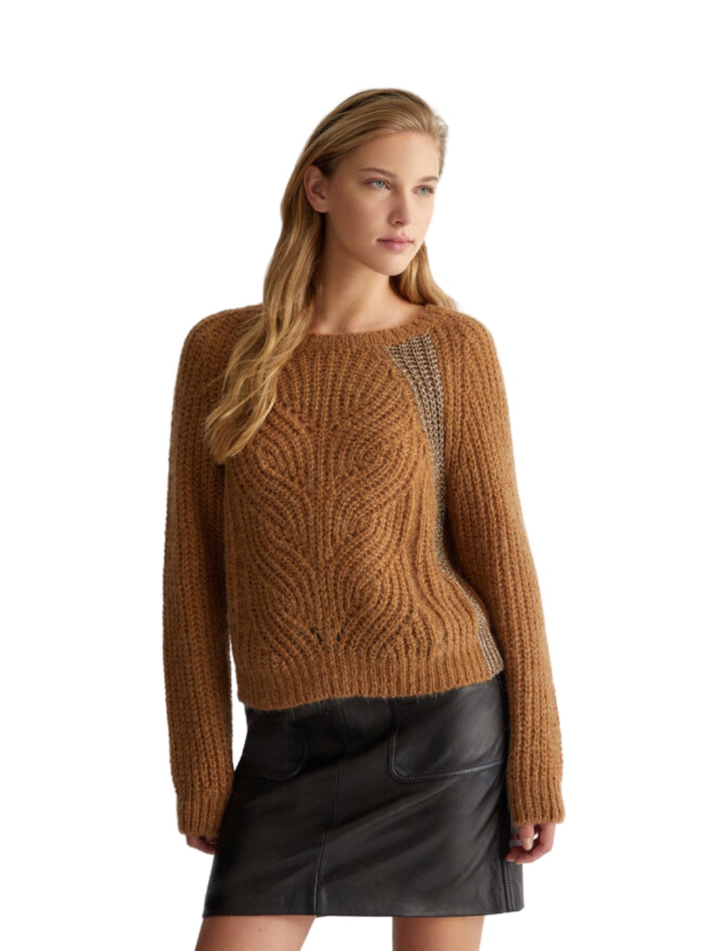 Suéter Liu Jo Para Mujer, En Mezcla De Alpaca, Color Beige, Código WF4527 MAG71. - Imagen 3 de 4