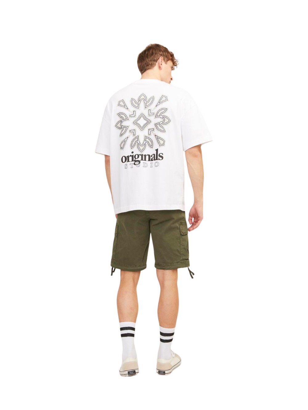 Bermuda cargo Jack & Jones da uomo, 100% cotone, colore Verde Modello 1225312... - Imagen 4 de 4