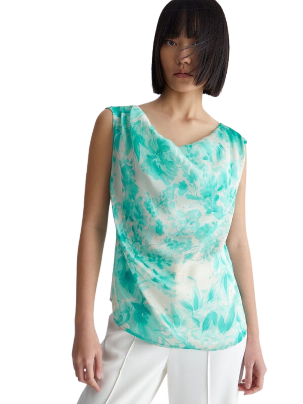 Топ из шифона Liu jo con stampa в обтяжку, цвет da donna Acqua весенний цветок