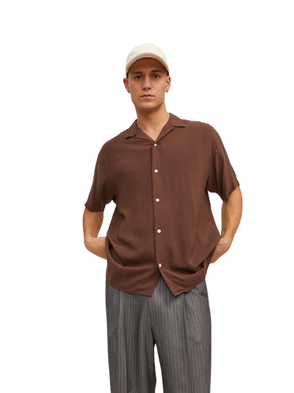 Camicia Jack & Jones da uomo с манишкой корте, цвет каштановый, Модель: 12228007