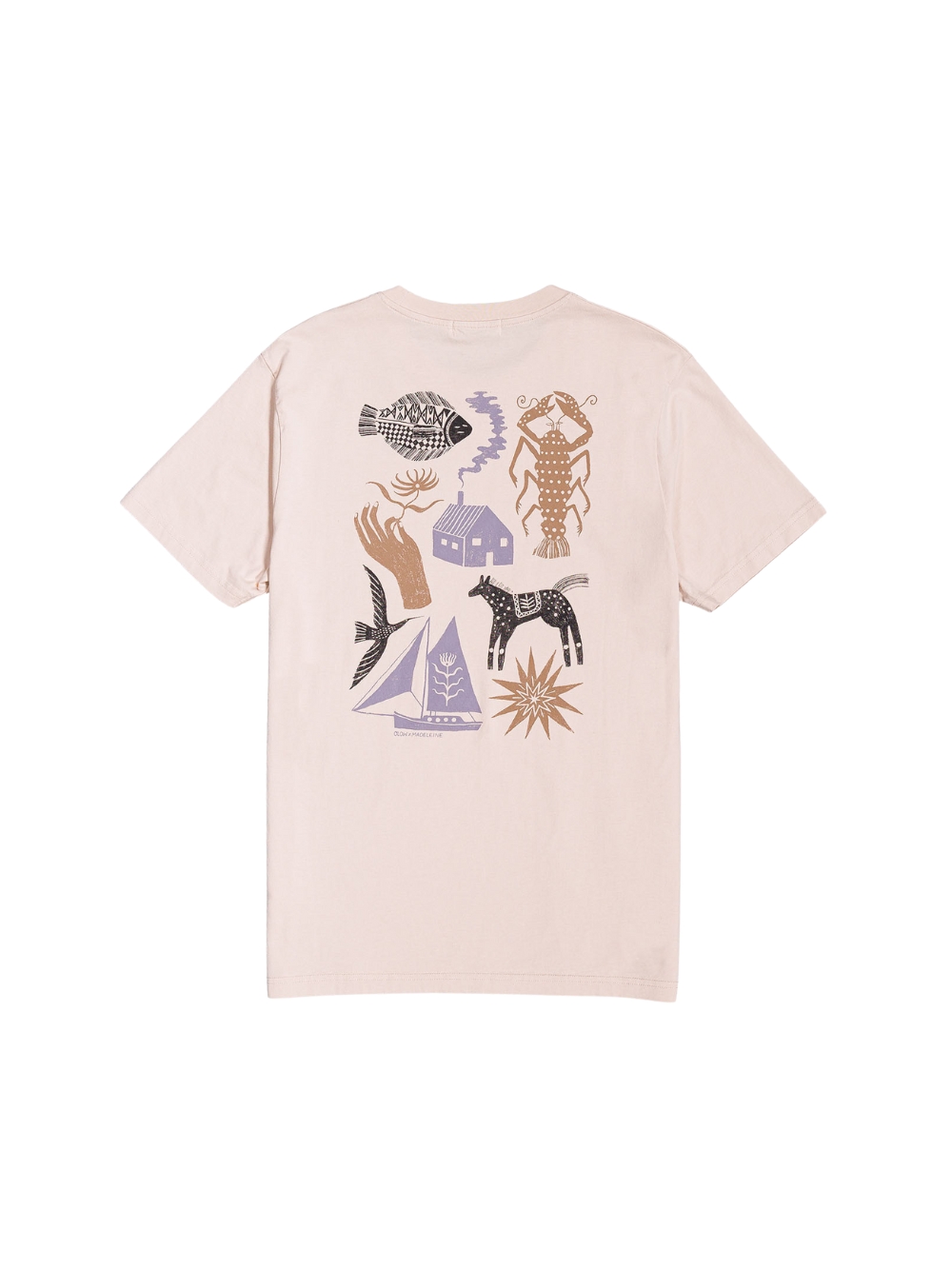 Футболка Olow унисекс, modello Percuil, из органического хлопка puro cotone, vestibilità mo...