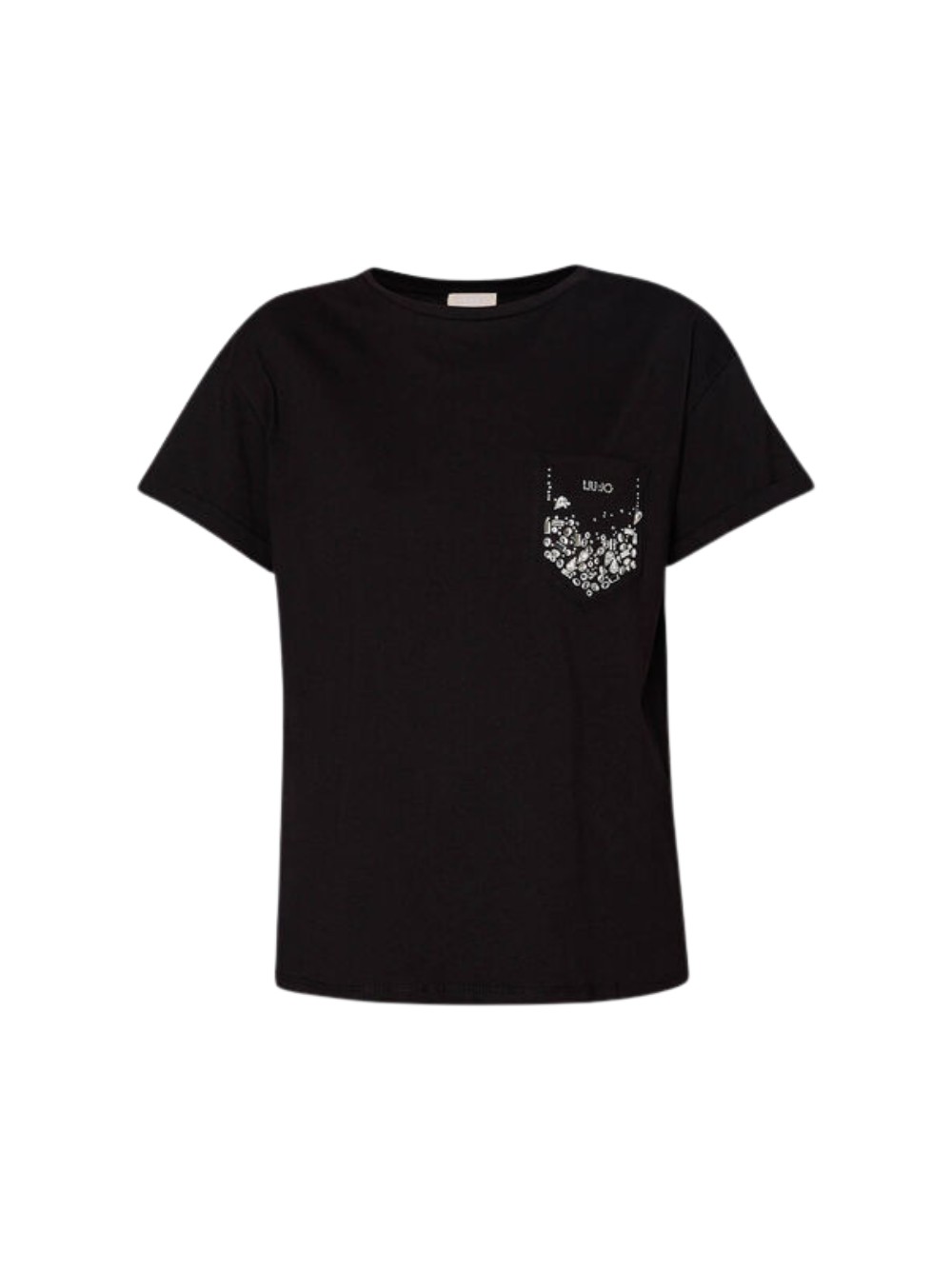 Футболка Liu Jo Better da donna, из котона, цвет неро, код WF4177 JS923.
