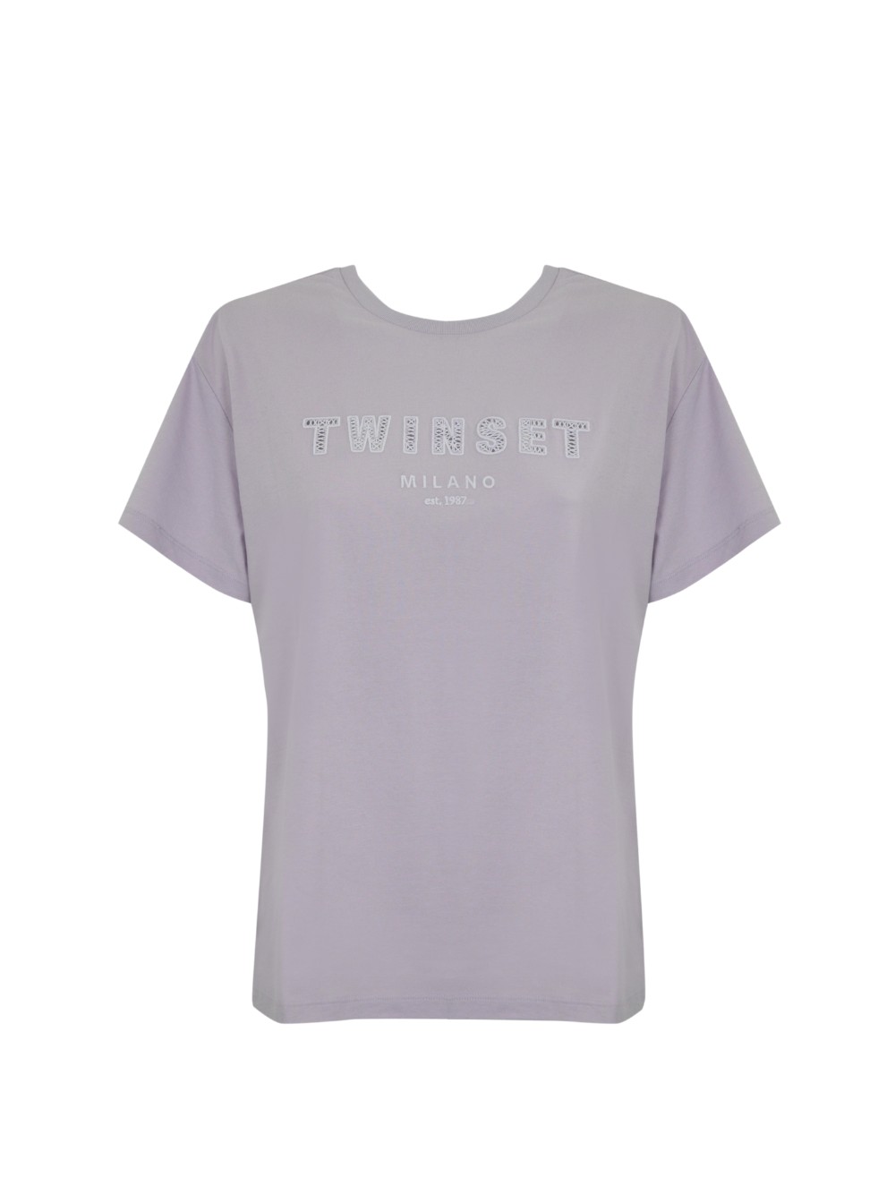 Футболка Twinset da donna, из чистого хлопка, цвет лилла, код 251TT2041.