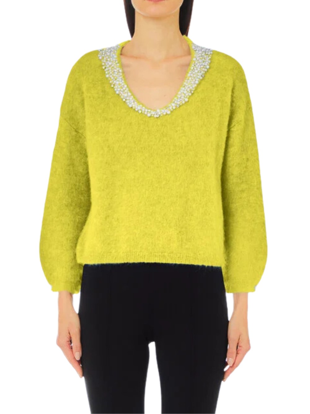 Maglione corto Liu jo da donna, из шерсти альпака, цвет джалло, код CF4340...