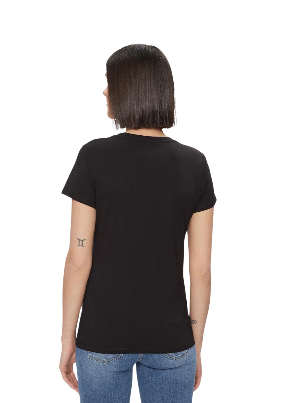 T-Shirt Liu Jo da donna a manica corta, in puro cotone, colore nero codice WA... - Foto 4 di 4
