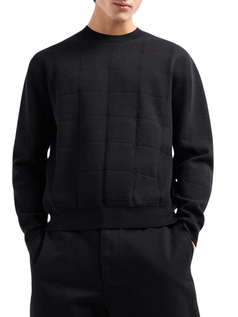 Maglione ARMANI EXCHANGE Uomo Nero Basic 6DZM6C ZM5AZ 1200 - Foto 2 di 3