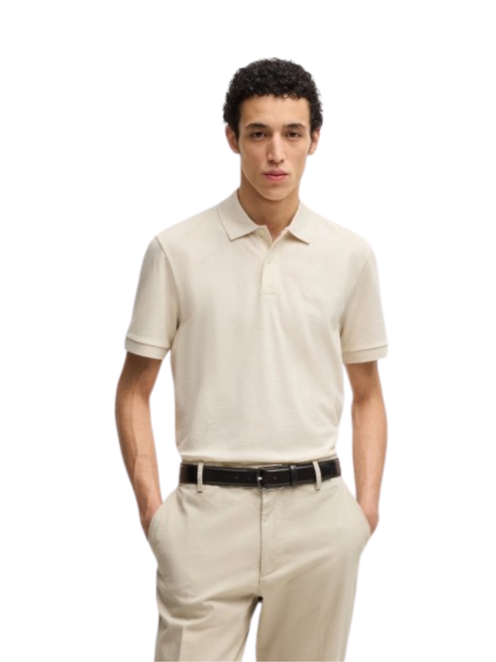 Мужские поло Polo BOSS aus Baumwolle Обычная футболка Бежевый Модель 5046 25590₽