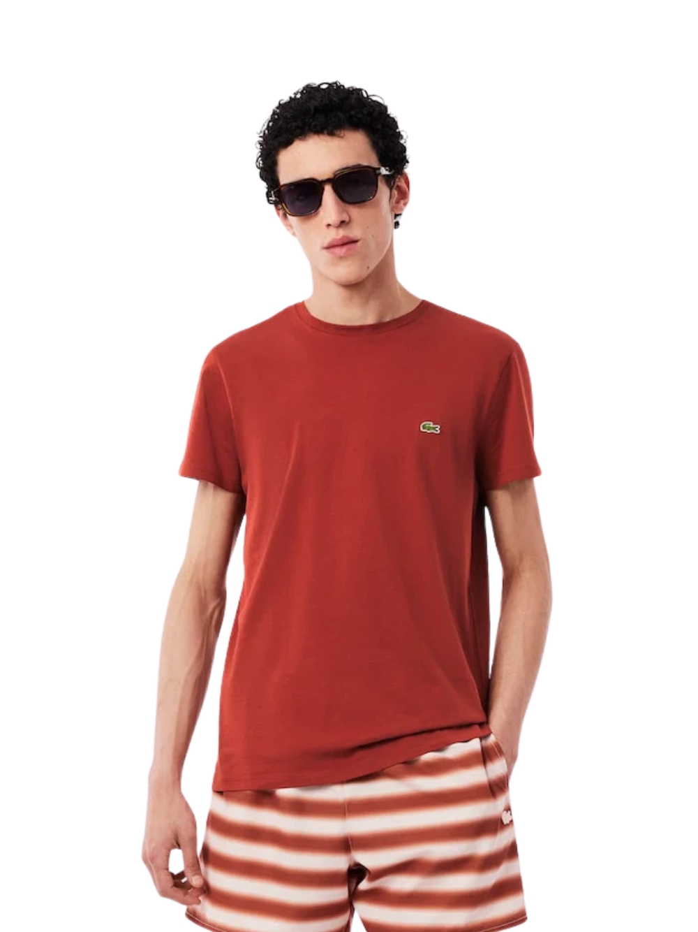 T-shirt Lacoste da uomo, in cotone, vestibilità regular, colore Rame, modello... - Imagen 3 de 4