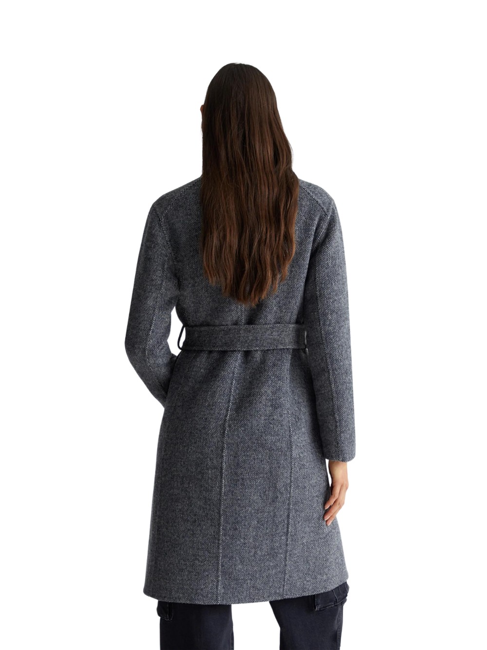 Cappotto Liu jo da donna, in lana, colore grigio, codice WF4060 T4627. - Imagen 4 de 4