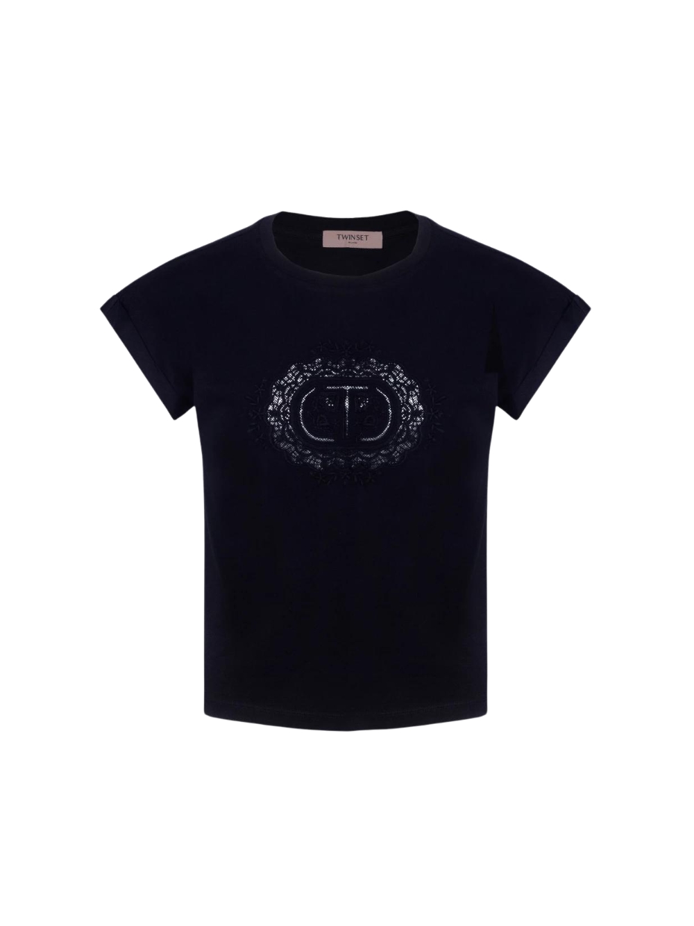 Футболка girocollo Twinset da donna из чистого котона, цвет nero, codice 24...