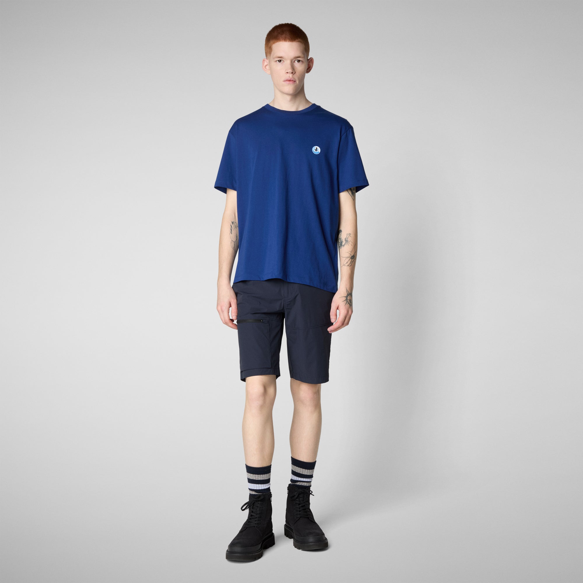 Tシャツ・カットソー SAVE THE DUCK Men T-shirt Blue DT0022MLOME20 90000 SAVE THE DUCK T-SHIRT MAN