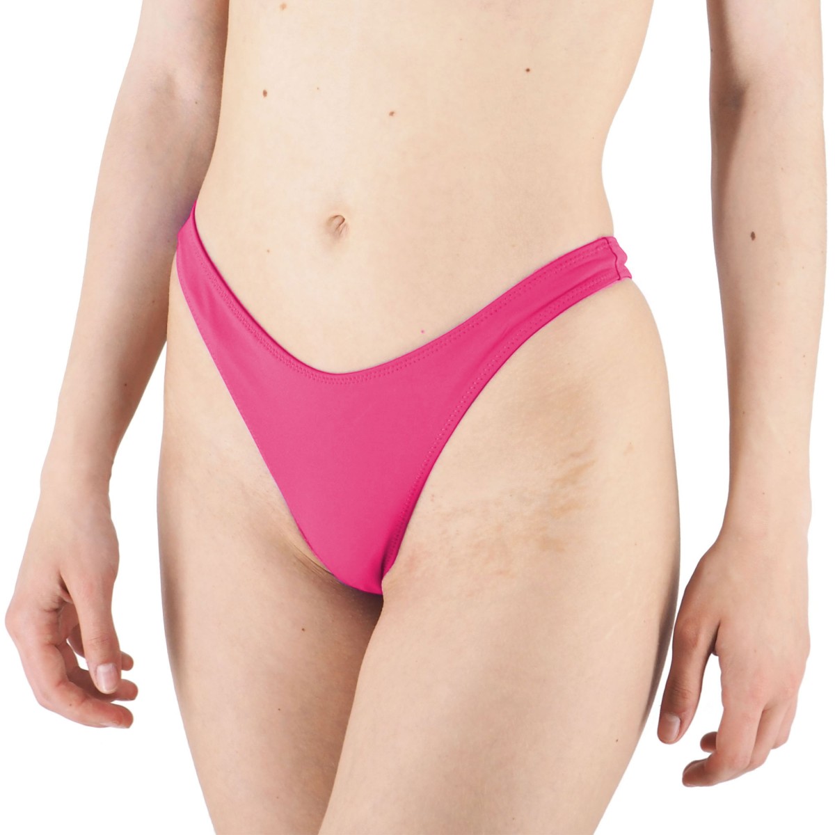 ワンピース水着 MC2 SAINT BARTH Moon nylon bikini slip Rosa Moon slip mare classico in pizzo Sangallo color rosa – MC2