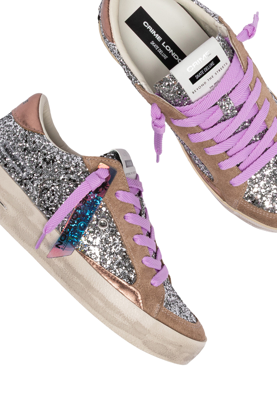 CRIME LONDON SNEAKERS SK8 DELUXE SILVER