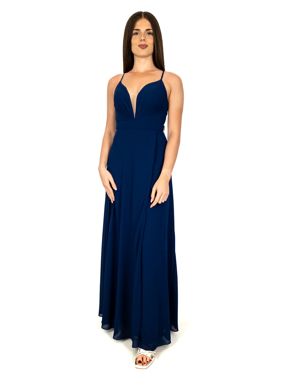 outfit accessori abito blu cerimonia