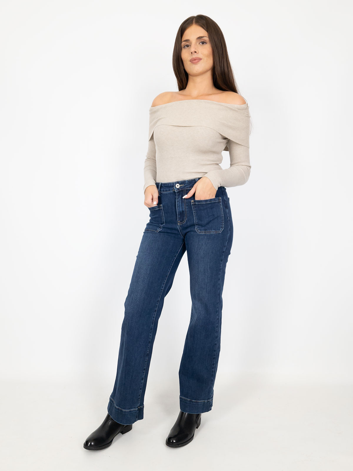 Outfit Pantaloni Larghi Jeans Pantaloni Lunghi Estivi Donna Jeans