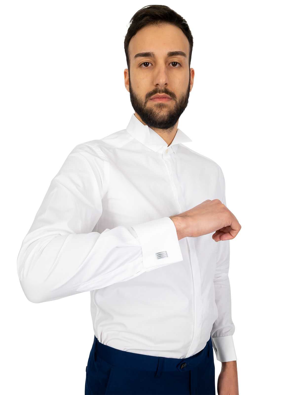 Polsino Camicia Uomo Camicia Uomo Collo Diplomatico Bianca Slim
