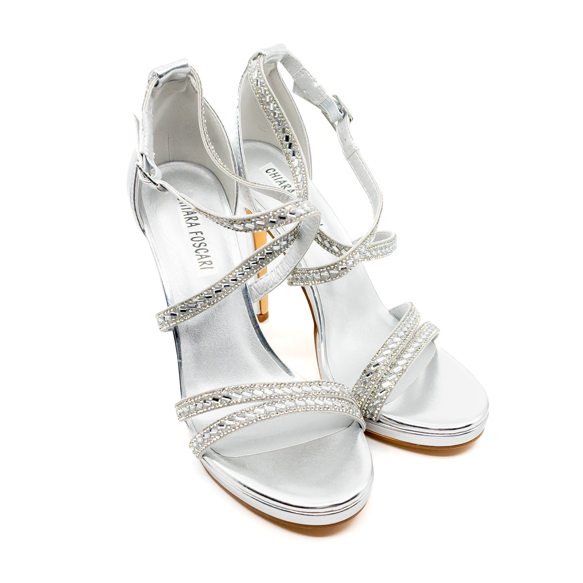 Sandali Argento Sandali Gioiello Eleganti Sandali Donna Con Tacco