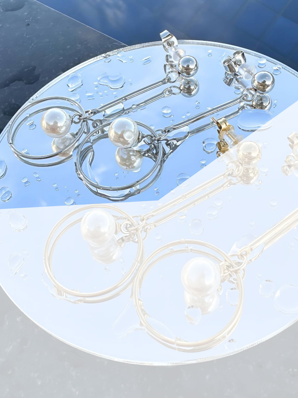 Orecchini A Cerchio Con Perlina Acciaio Inox - 20mm Diametro, 2 Pezzi, Lucidati A Specchio - Foto 5