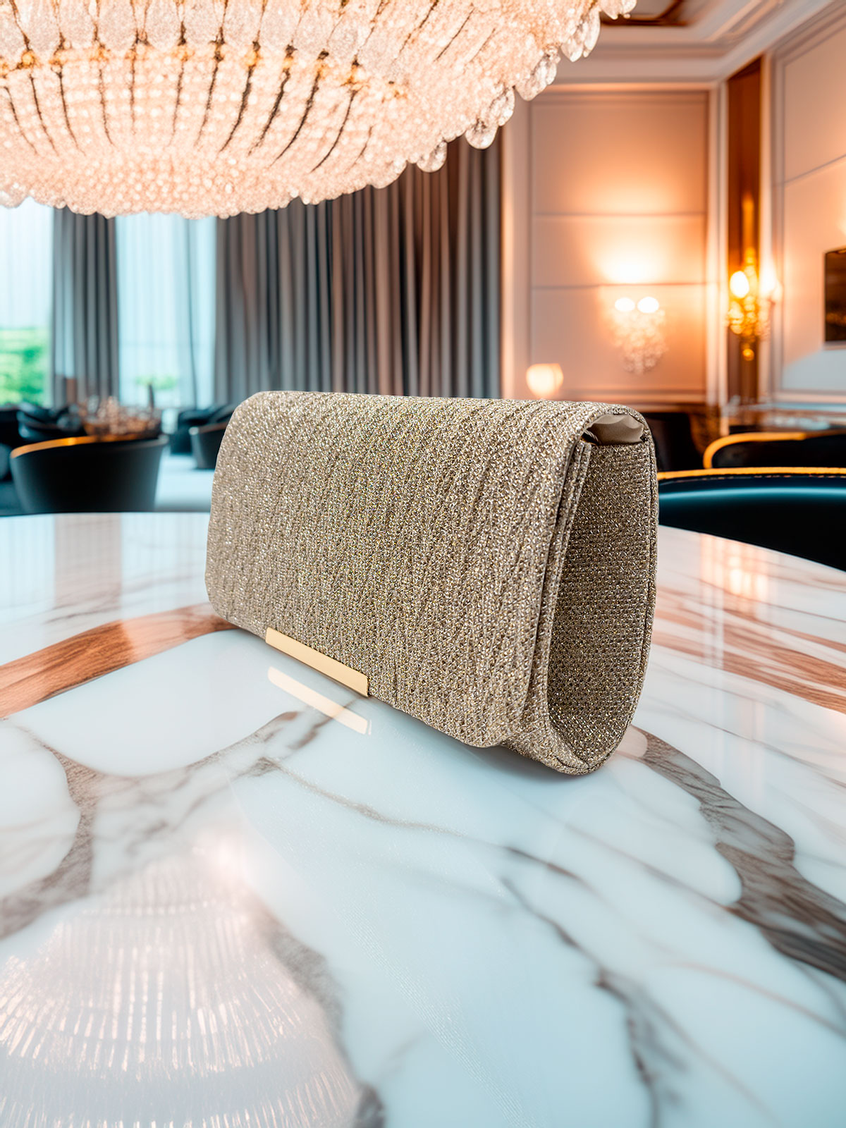 Pochette Da Sera ERKOON - In Finta Pelle Scamosciata, Con Catena Rimovibile, Per Matrimoni E Feste - Foto 6