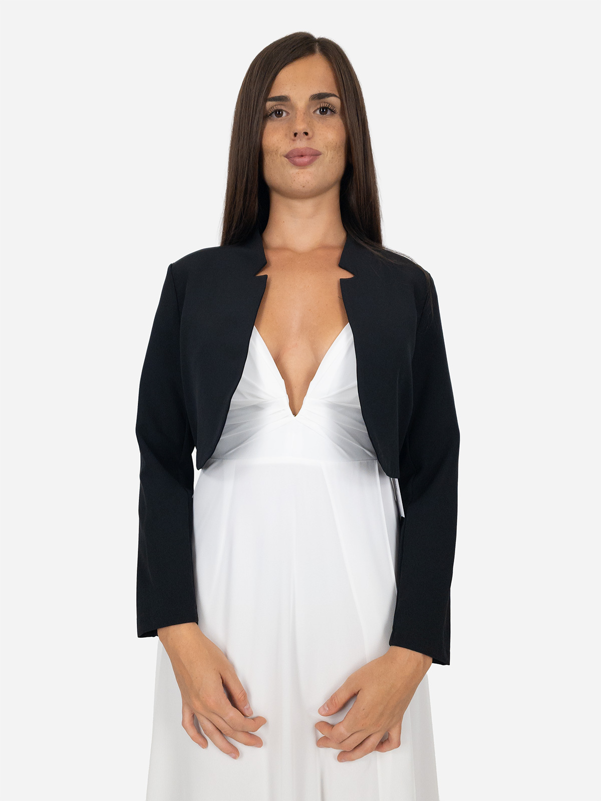 Elegant short bolero jacket for women – long sleeves, technical