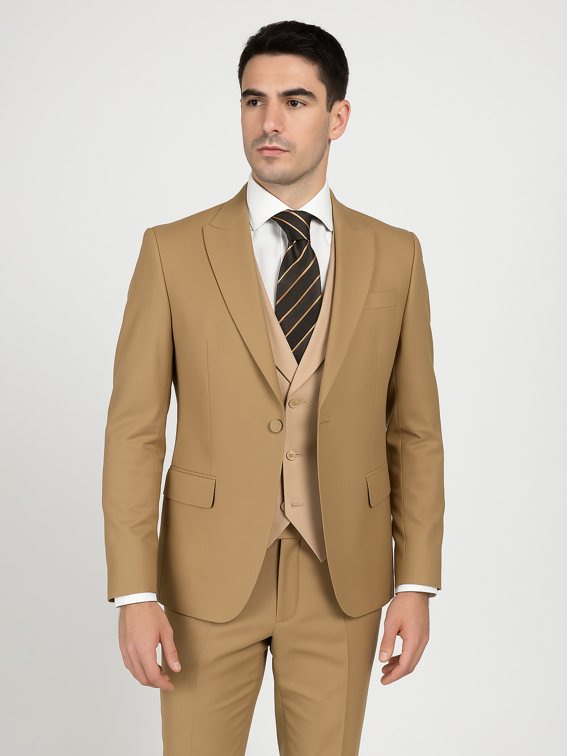 Abito Uomo Drop Slim Fit – Giacca Un Bottone, Gilet e Pantalone