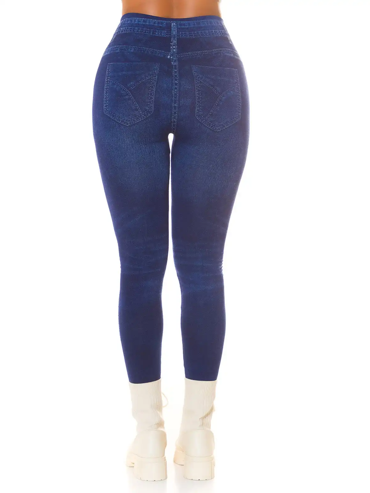 Jeans Leggings Con Tasche Dietro Denim Jeans Pantaloni Strappati
