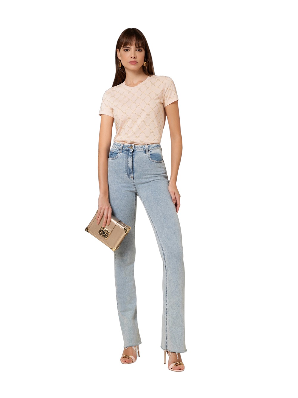 Elisabetta Franchi T-shirt a maniche corte con logo EGTS094.0