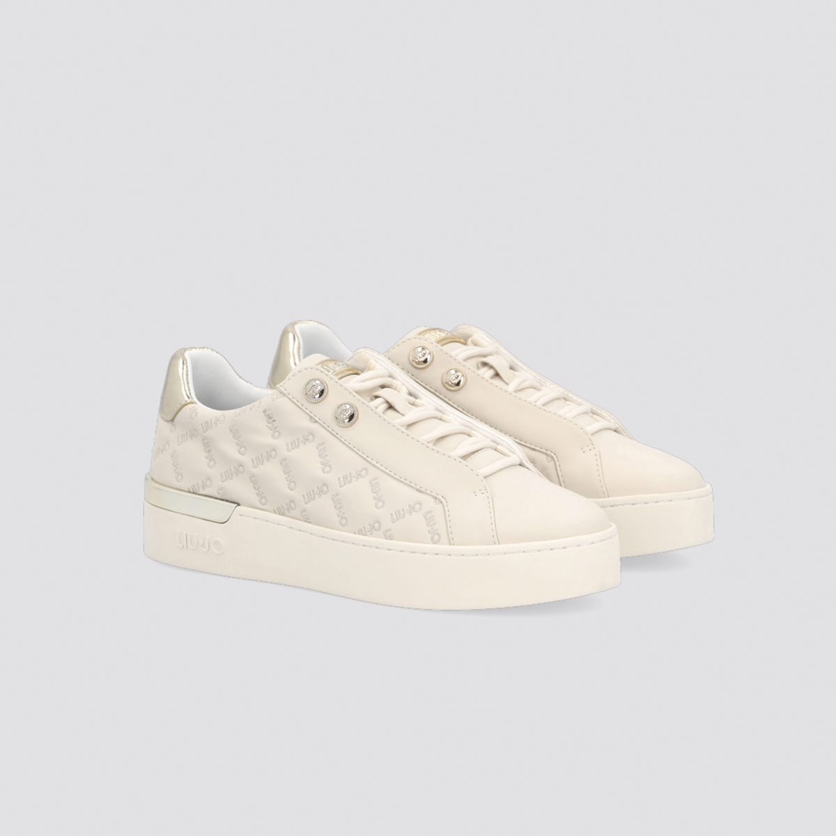 LIU JO Scarpe sneakers bianche con bande glitterate - Borse Last Minute