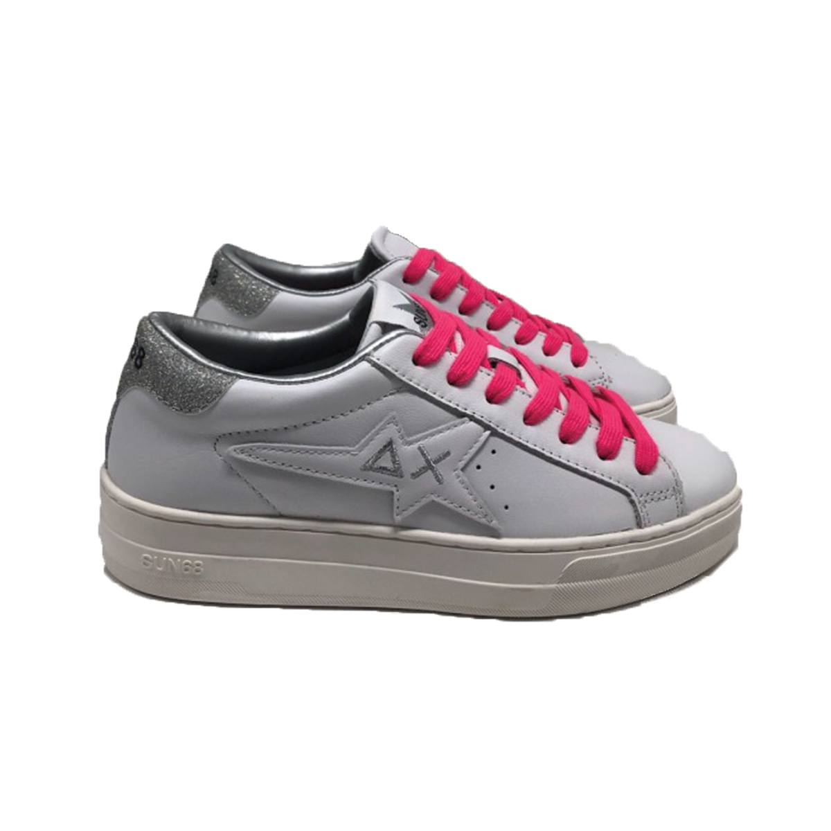 Sun68 Sneakers Donna Bassa Con Lacci Fuxia