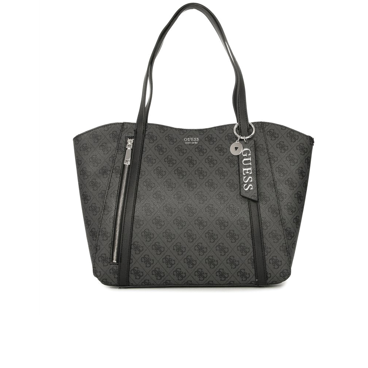 Guess Borsa Grande In Pelle Nera Donna