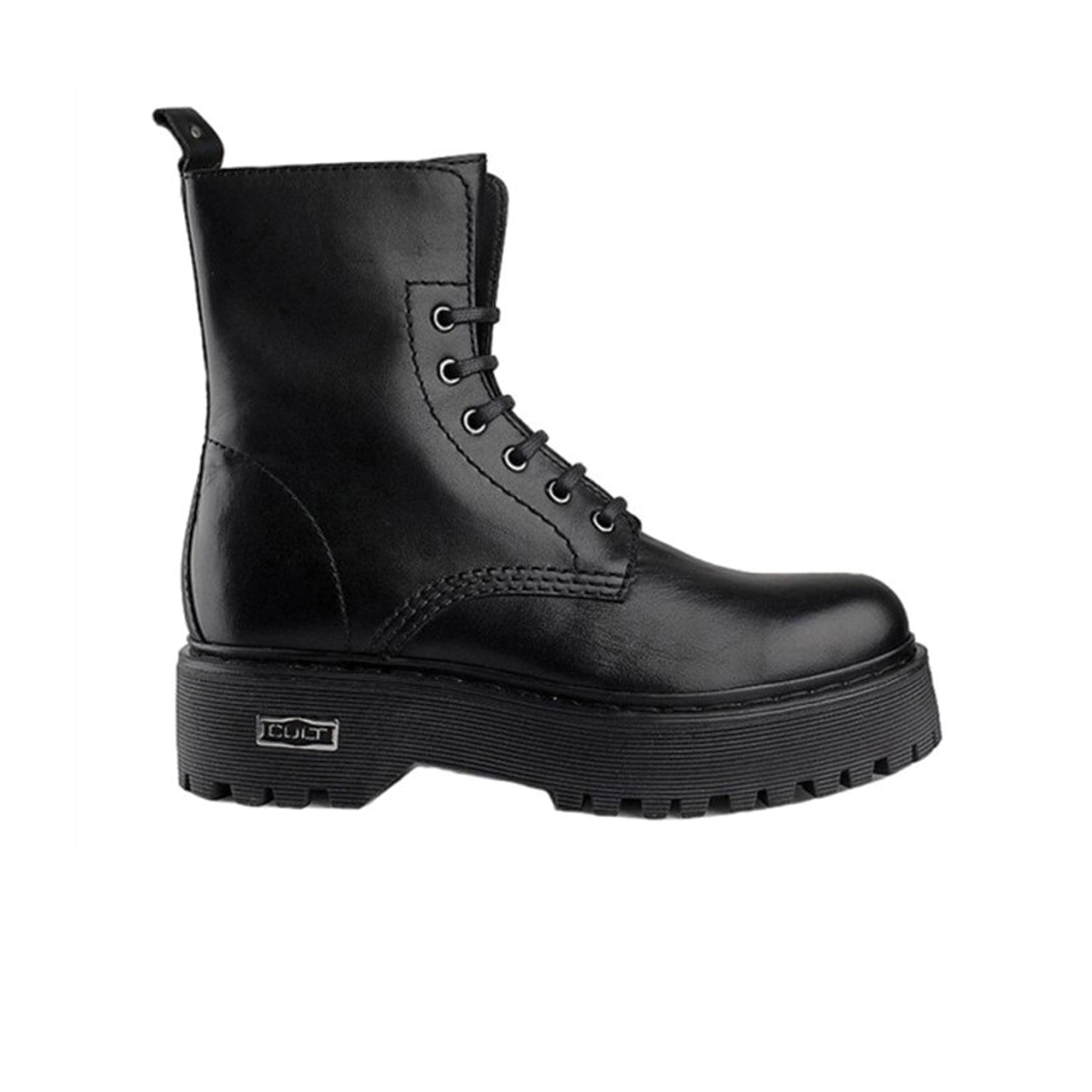 Cult Anfibio In Pelle Nero Lucido Donna Con Lacci
