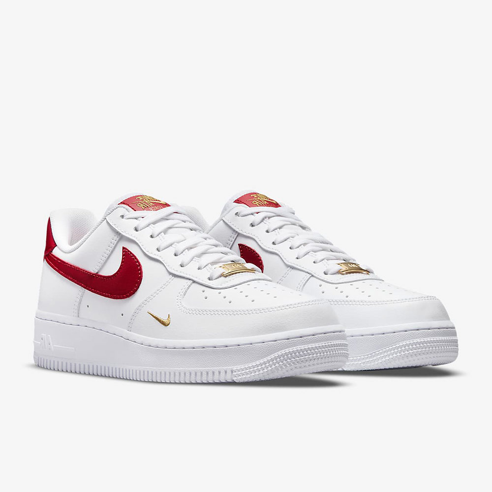 NIKE AIR FORCE 1 LOW 07 ESSENTIAL WHITE BLACK GOLD MINI SWOOSH CZ0270 102 |  Gagliotta Calzature