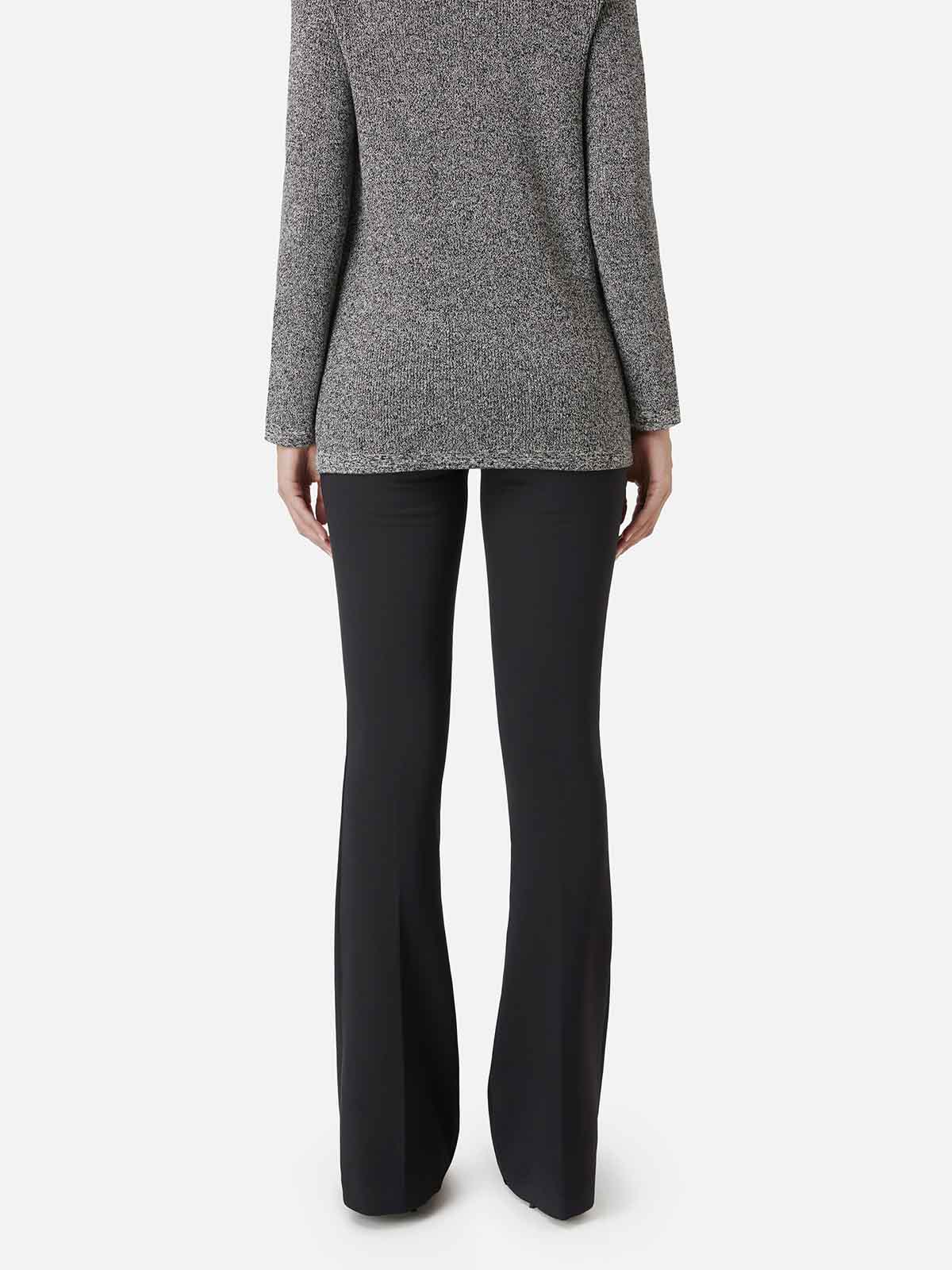 【25-26AW】ELISABETTA FRANCHI ロゴ クレープパンツ ２色 PA07951E2 Elisabetta Franchi Crêpe Flared Trousers With Logo