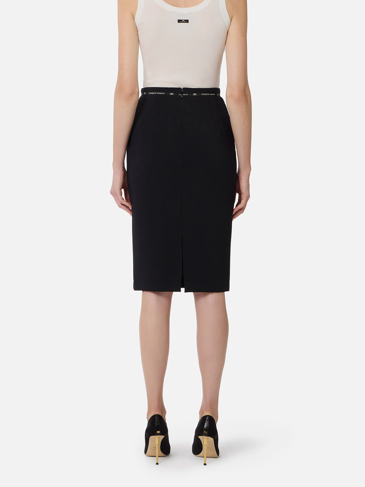 スカート ELISABETTA FRANCHI Woman Skirt Black GO107 110 Elisabetta Franchi Women's Skirt 110 Black – Vanda Boutique