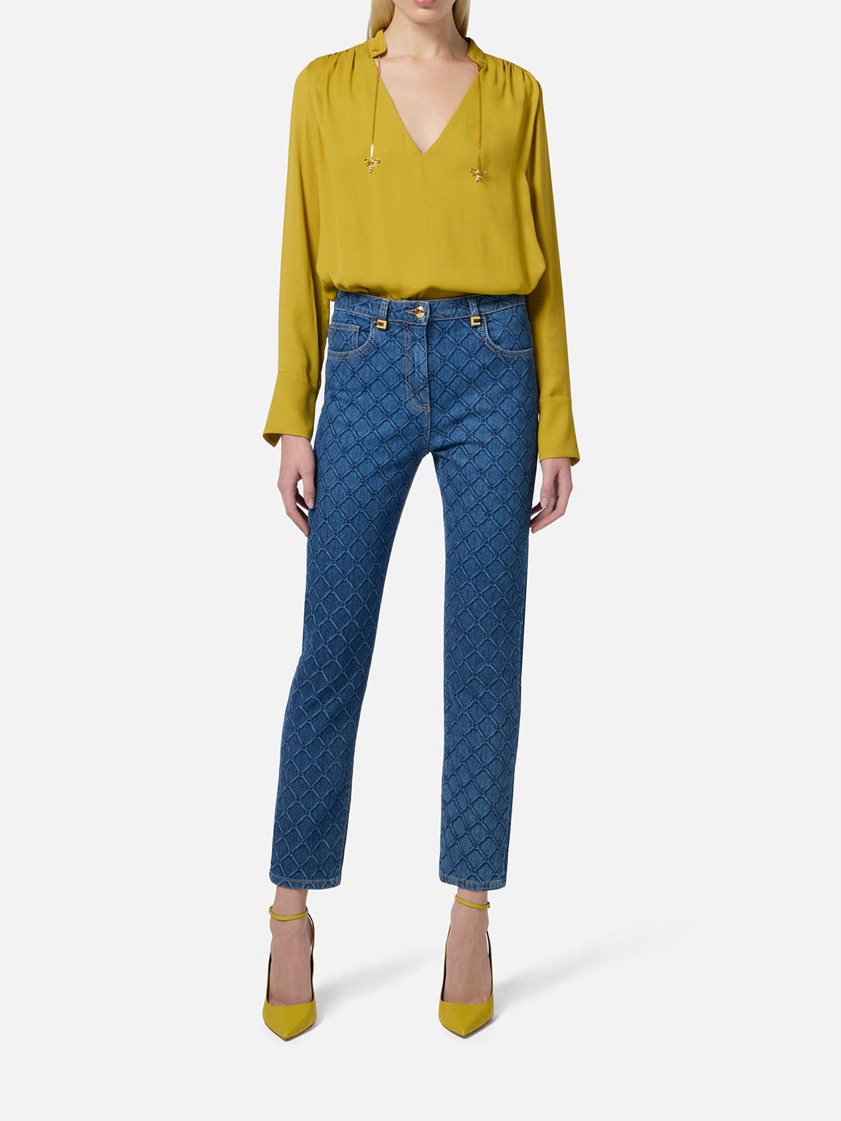 Elisabetta Franchi GO11152E2110 関税送料込 Belted cargo jumpsuit