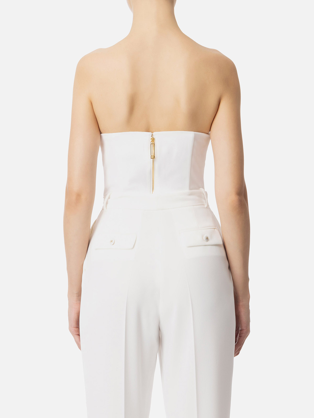 Elisabetta Franchi GD47Z51E2DC4 関税送料込 TK33B47E2 Elisabetta Franchi Top Logo In Viscose Blend Jacquard