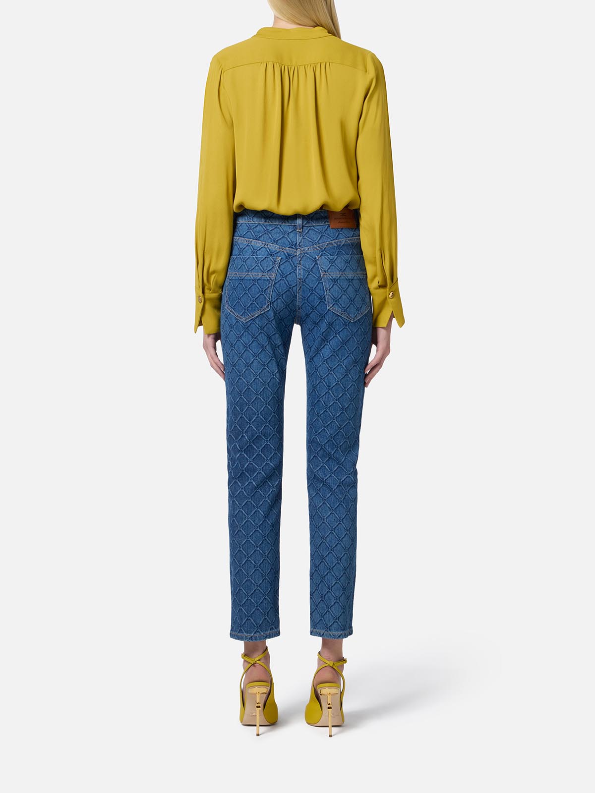 CA08051E2 Elisabetta Franchi Georgette Shirt With Charms And