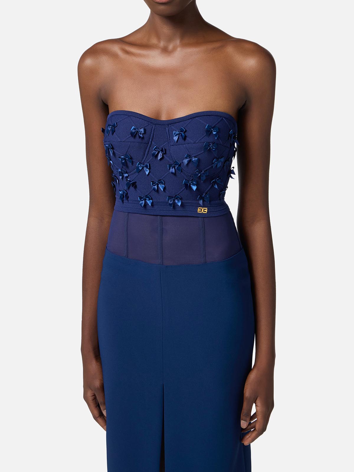 TK46S52E2 Elisabetta Franchi Stretch Viscose Top With All