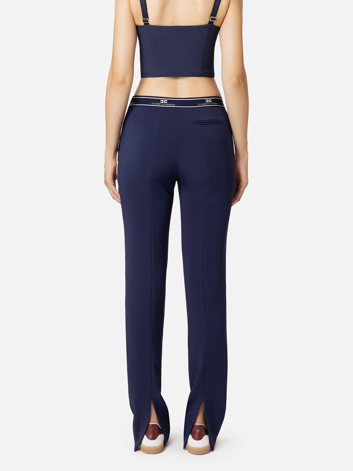 【25SS】 ELISABETTA FRANCHI クレープ タキシードパンツ 25SS】 ELISABETTA FRANCHI クレープ タキシードパンツ