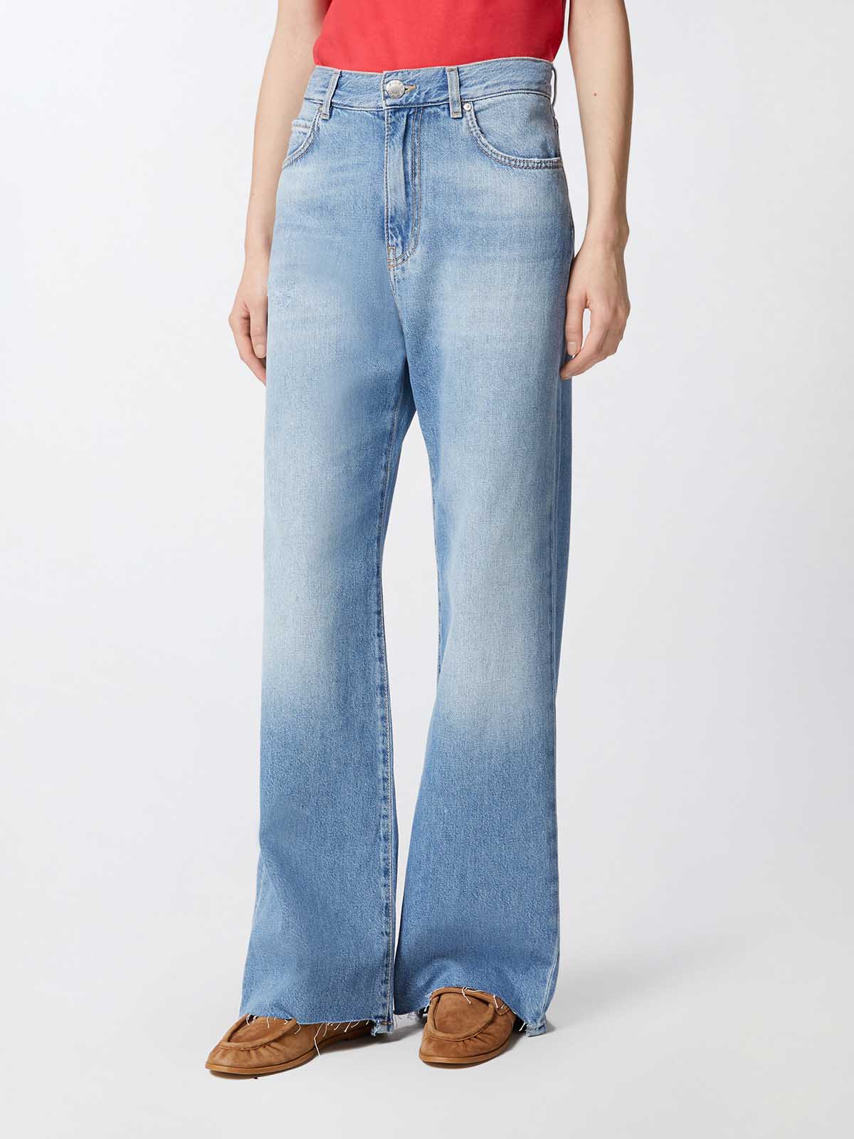 デニム・ジーパン PINKO SS25 'Wanda' jeans (101733A2DZ PJV) 101733A2DZ Pinko Wanda | Palazzo Jeans In Soft Denim