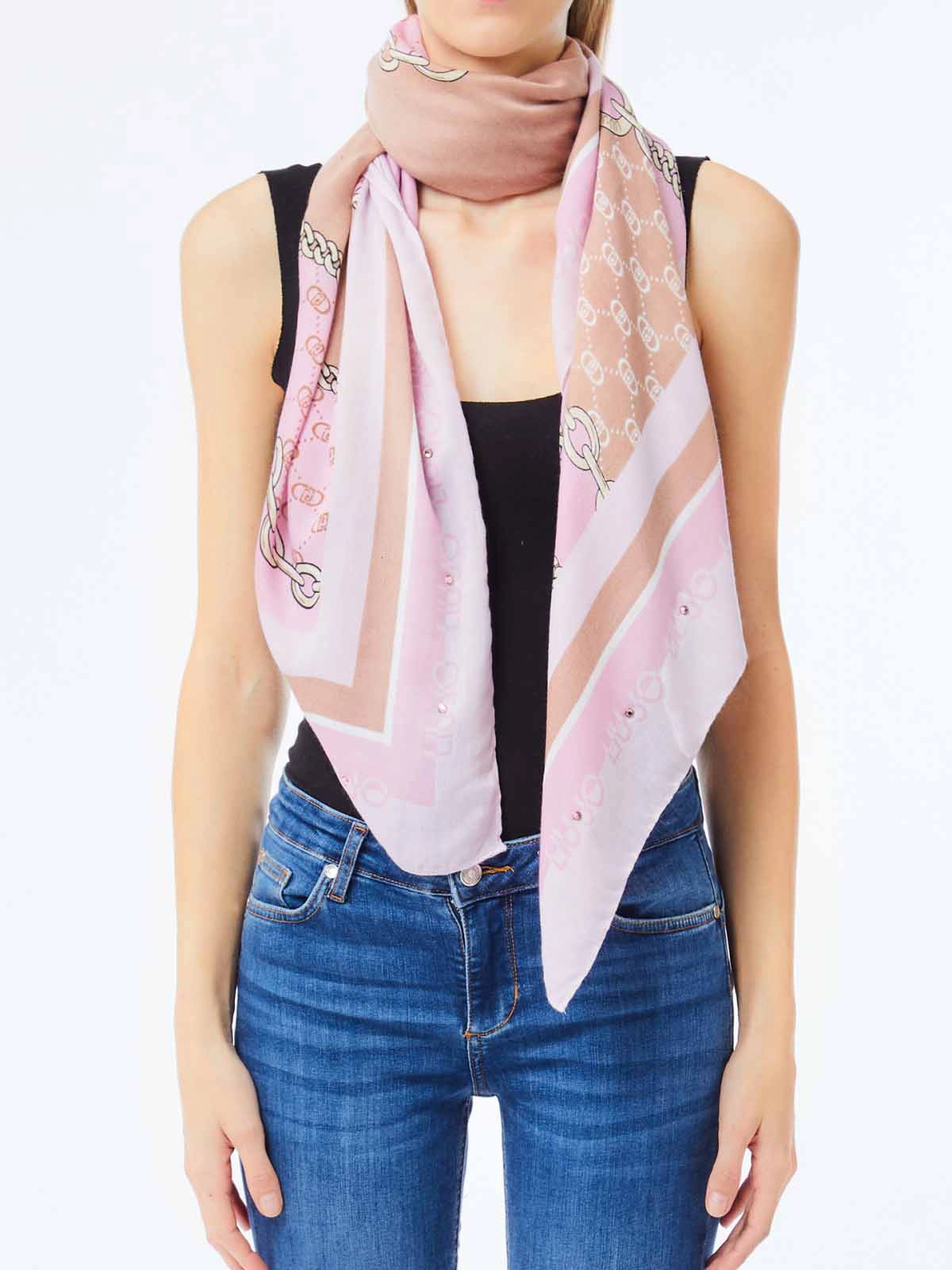 スカーフ LIU JO Woman Neck scarf Multicolor 2A5034T0300 72624 Animal print scarf colour pink | Liu Jo