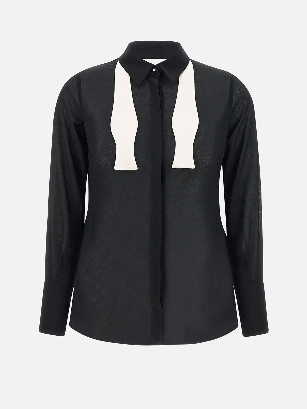 CA10952E2 Elisabetta Franchi Georgette Shirt With Bow Tie