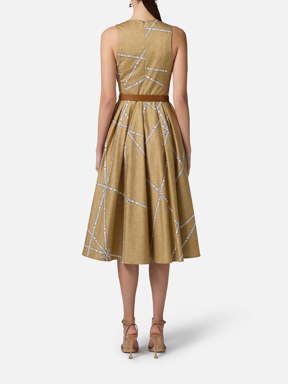 ABS5252E2 Elisabetta Franchi Cotton Dress With Raffia Print