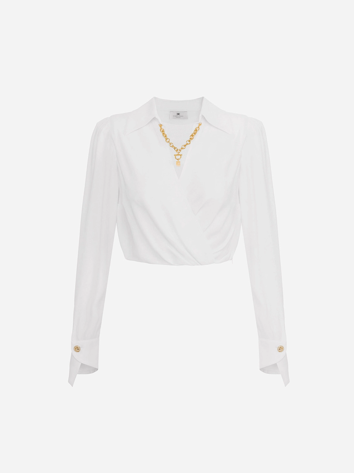 CAT0256E2 Elisabetta Franchi Georgette Shirt With Jewel Detail