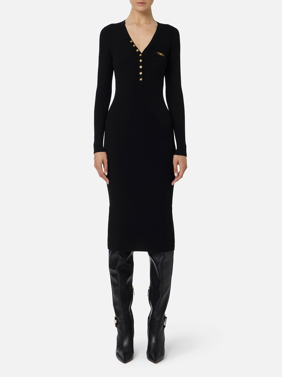 ワンピース ELISABETTA FRANCHI ABITO SMANICATO MAGLIA (AM63B51E2 360) ELISABETTA FRANCHI Woman dress am63b51e2-360 ivory
