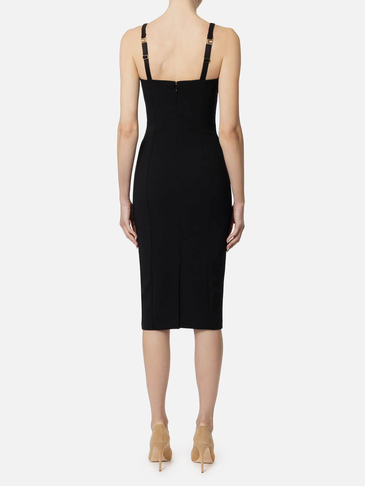 AB71146E2 Elisabetta Franchi Abito Midi In Crêpe Stretch