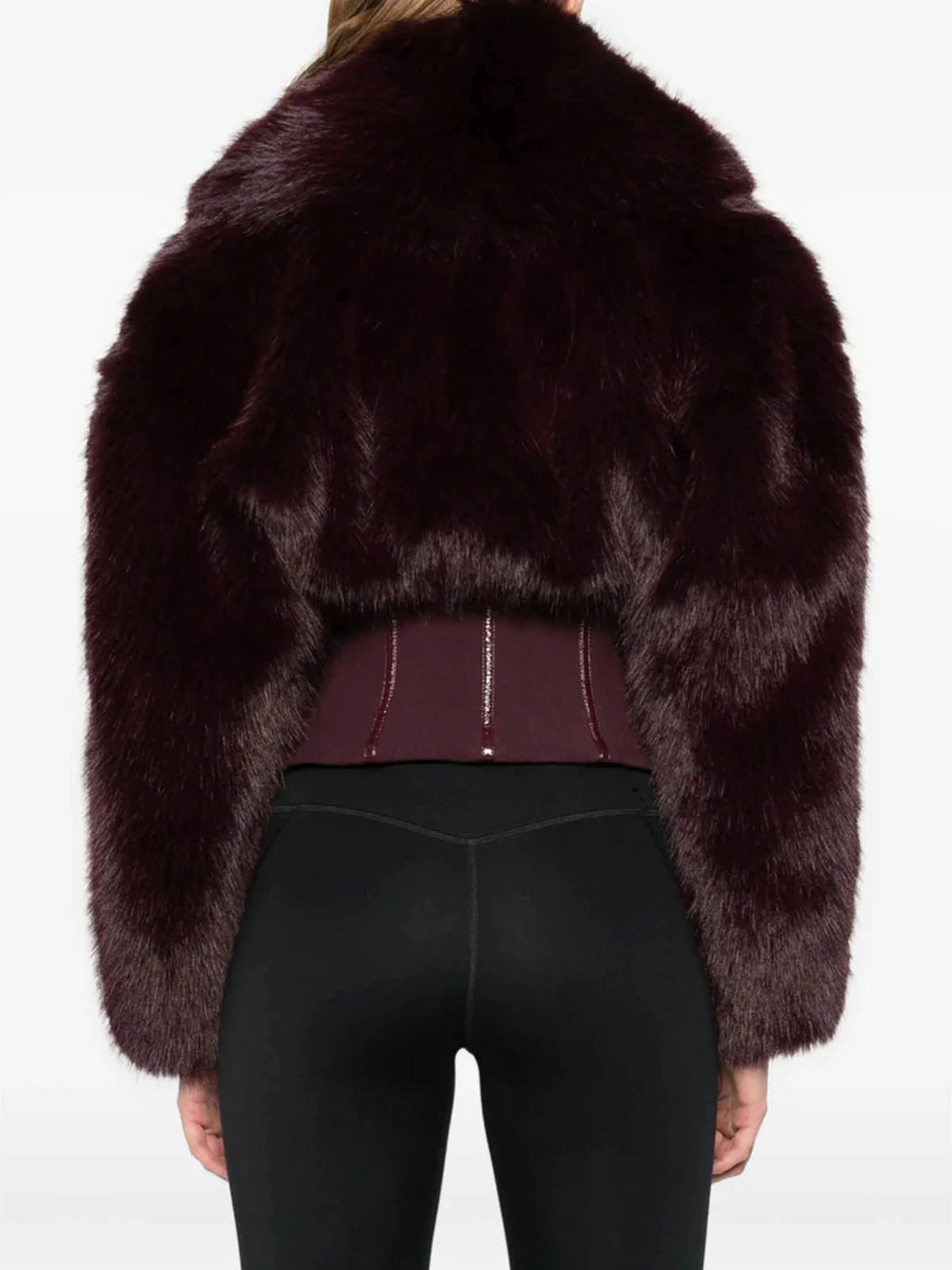 ジャケット・アウター ELISABETTA FRANCHI GB05A57E2 Elisabetta Franchi Fur-Effect Jacket with Double Crepe